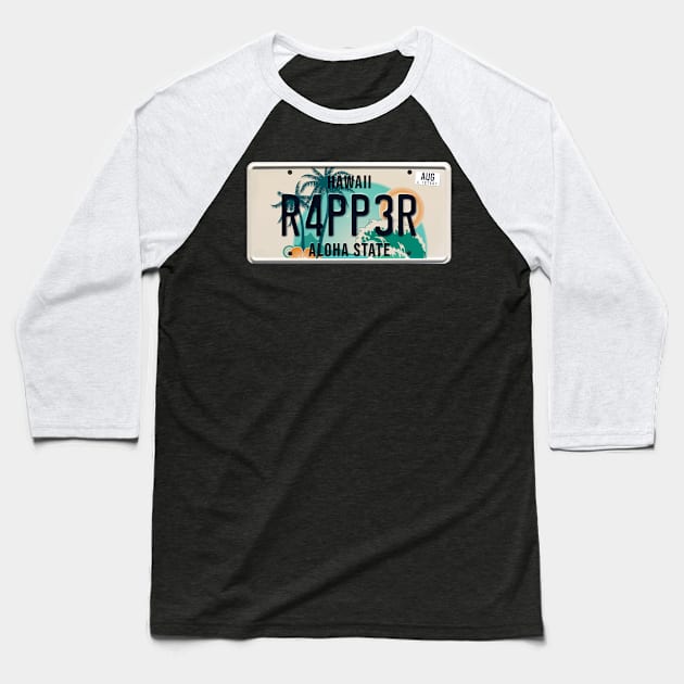 Rapper word on license plate Baseball T-Shirt by SerenityByAlex